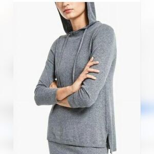 Alfani Cashmere Blend Sweater Hoodie Night Gray Size Petite Large